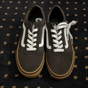 Classic Brown and White Vans Sneakers